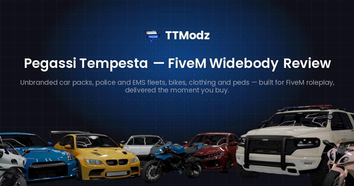 FiveM Pegassi Tempesta Review: Custom Widebody Supercar with Balanced Track Handling