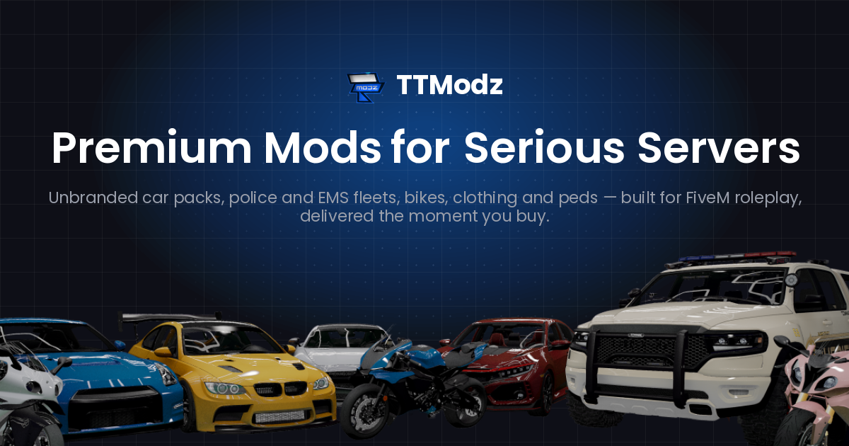 TTModz — Premium FiveM Car Packs & Police Vehicles