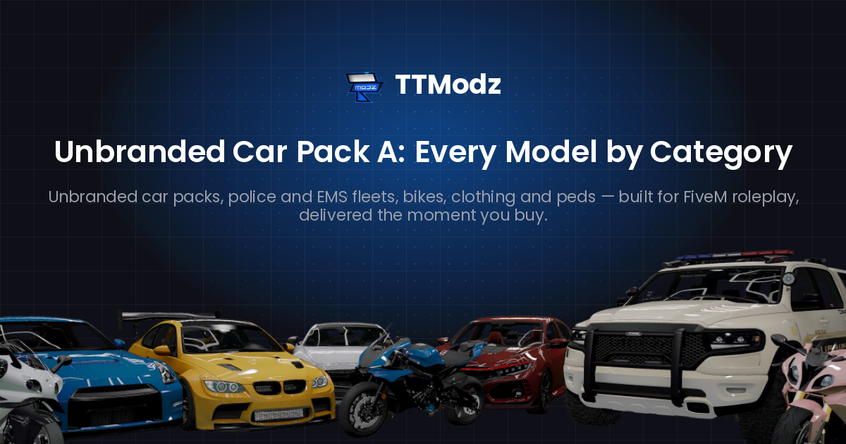 FiveM Car Pack A Vehicle List: Supercars, Muscle and 6x6 Trucks